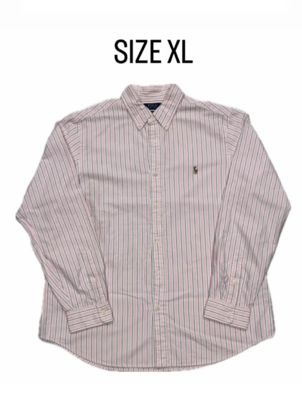 Polo Ralph Lauren Men's Classic Fit Pink Striped Button Down Shirt XL